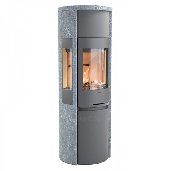Contura 596T Style - серая камин-печь с чугунной дверцей, отделка - талькомагнезит