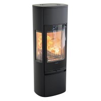Contura 896G:1 Style - печь черная с боковыми стеклами, стеклянная дверка, верхняя панель - алюминий