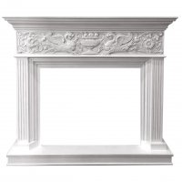 Palace (Пелас) - деревянный портал в цвете Белый с серебром для очага Symphony F3020