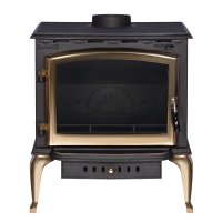 Gold - черная печь-буржуйка с дверце и ножками золотистого цвета