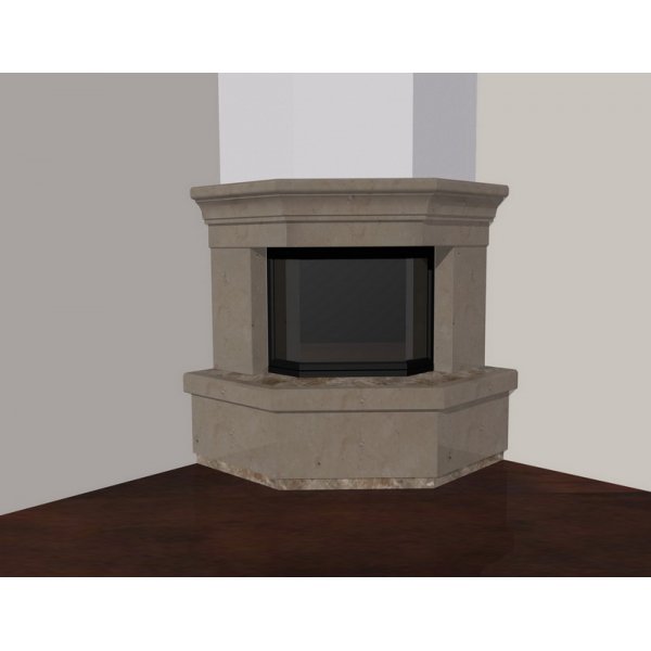 Эскиз-3 Мраморный каминный портал темных тонов